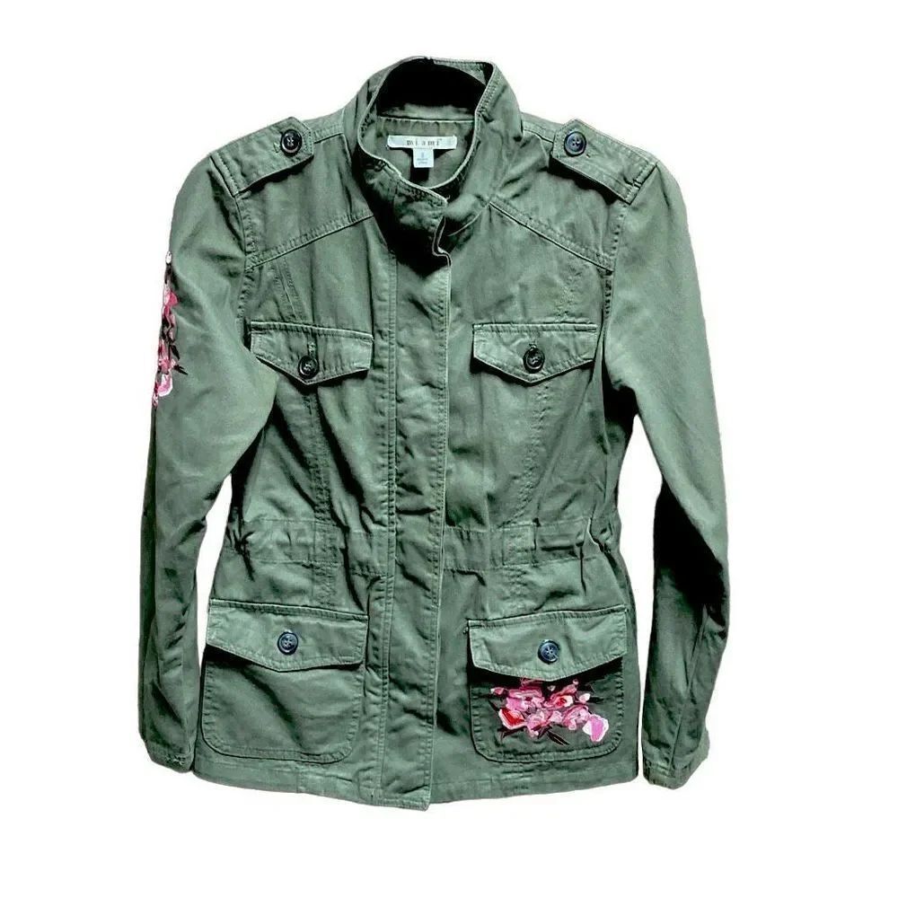 Miami Army Green Embroidered Utility Jacket Size Small